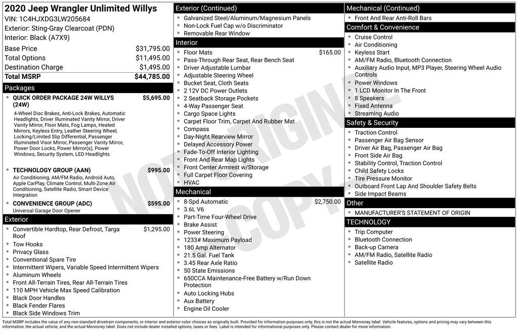 Used 2020 Jeep Wrangler Unlimited Sport image 10