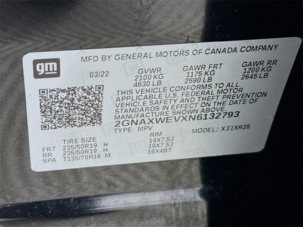 Used 2022 Chevrolet Equinox RS w/ RS Leather Package image 28