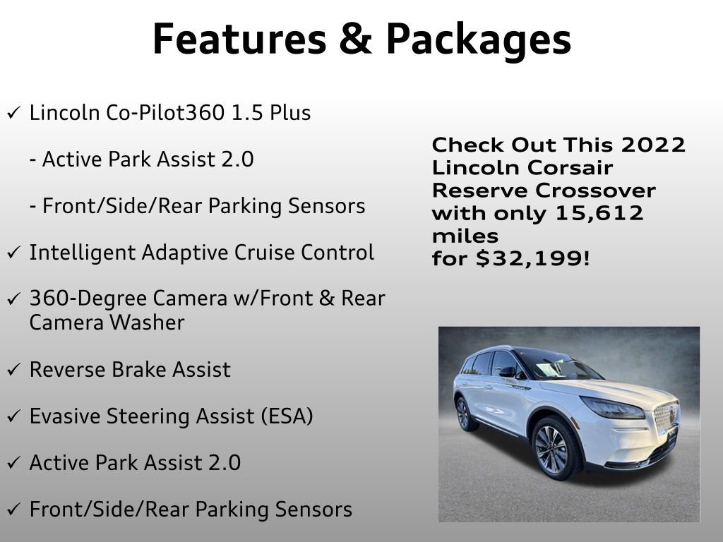 Used 2022 Lincoln Corsair Reserve w/ Equipment Group 201A image 16