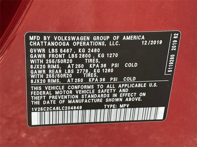 Used 2020 Volkswagen Atlas Cross Sport SE w/ Panoramic Sunroof Package image 32