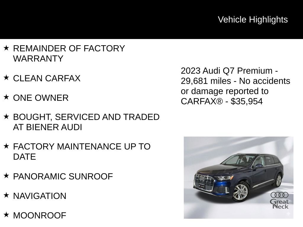 Used 2023 Audi Q7 2.0T Premium w/ Convenience Package AWD/4WD image 9