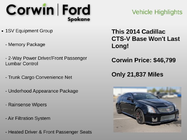 Used 2014 Cadillac CTS V w/ Wood Trim Package RWD image 6