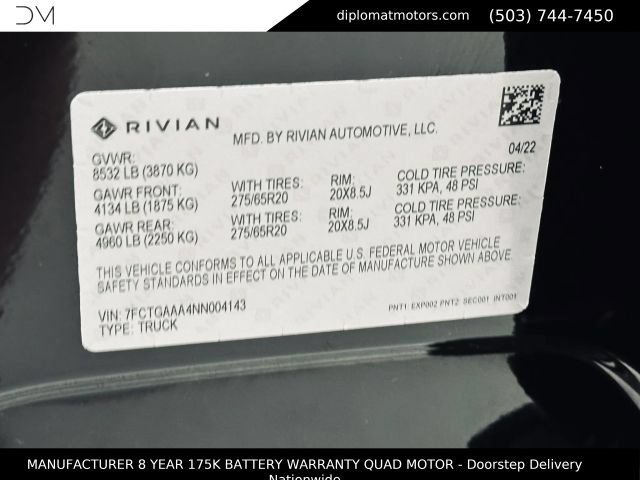 Used 2022 Rivian R1T Adventure AWD/4WD image 48
