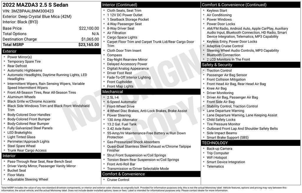 Certified 2022 MAZDA MAZDA3 s FWD image 21