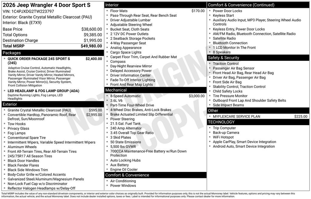New 2026 Jeep Wrangler Sport S image 9