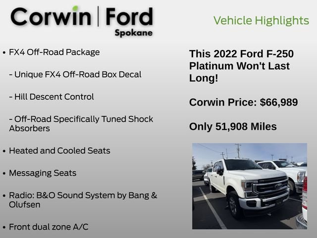Certified 2022 Ford F250 Platinum w/ FX4 Off-Road Package image 6