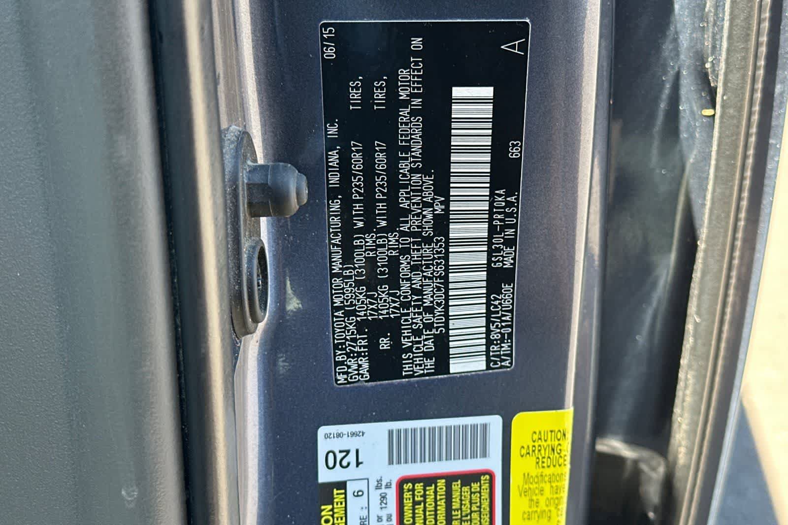 Used 2015 Toyota Sienna XLE FWD image 34
