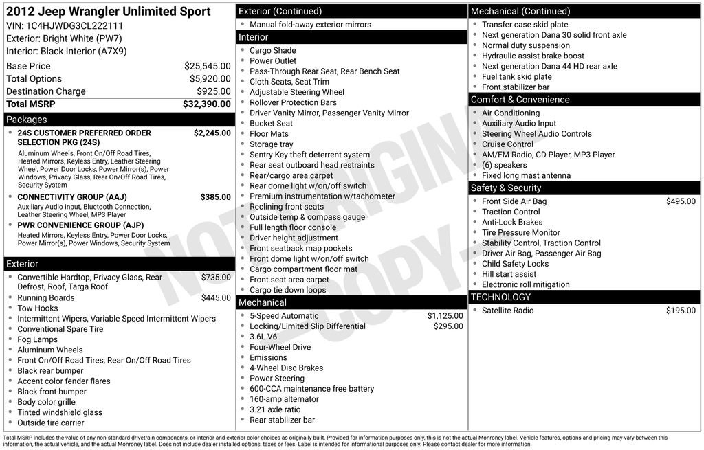 Used 2012 Jeep Wrangler Unlimited Sport image 10