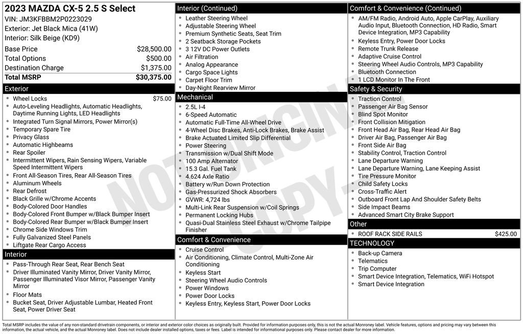 Certified 2023 MAZDA CX-5 AWD 2.5 S w/ Select Package image 9