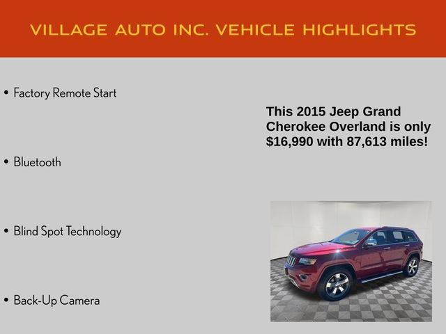 Used 2015 Jeep Grand Cherokee Overland w/ Advanced Technology Group AWD/4WD image 21