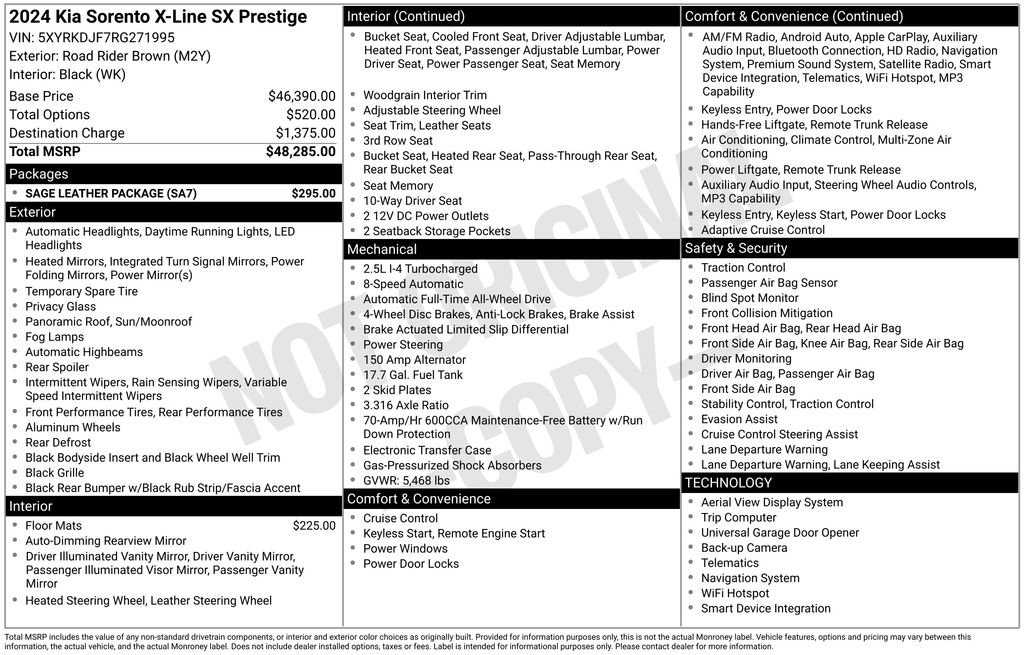 Used 2024 Kia Sorento SX Prestige w/ Sage Leather Package image 8