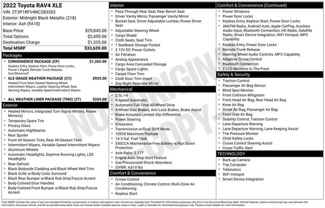 Used 2022 Toyota RAV4 XLE w/ Convenience Package image 49