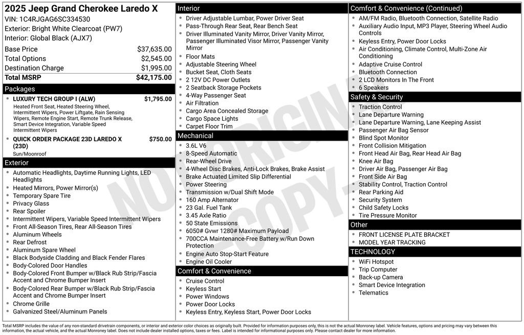 New 2025 Jeep Grand Cherokee Laredo X w/ Luxury Tech Group I image 6