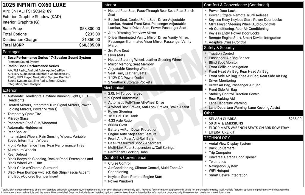 Used 2025 INFINITI QX60 Luxe image 36