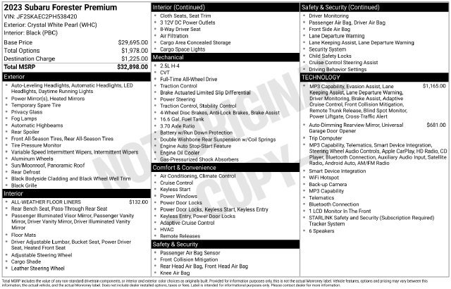 Certified 2023 Subaru Forester Premium AWD/4WD image 36