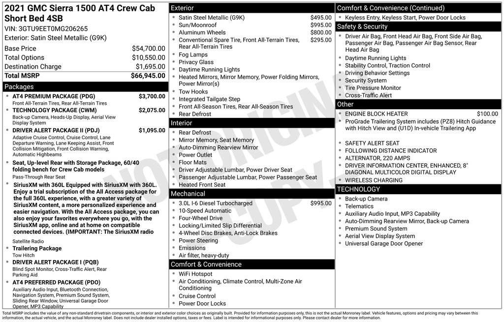 Used 2021 GMC Sierra 1500 AT4 w/ AT4 Premium Package AWD/4WD image 3