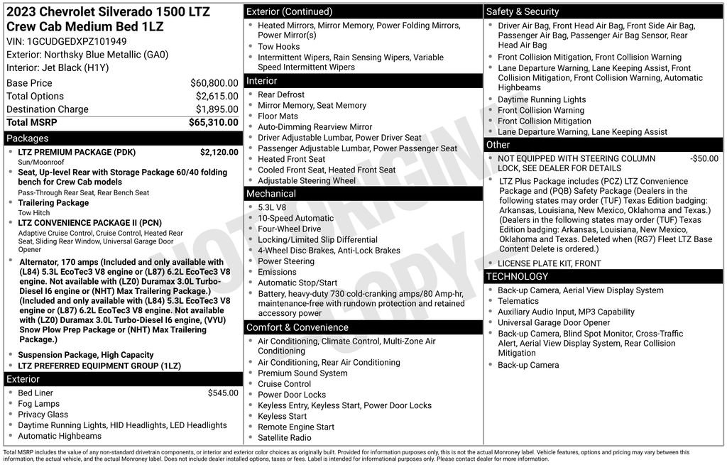 Used 2023 Chevrolet Silverado 1500 LTZ w/ LTZ Premium Package image 59