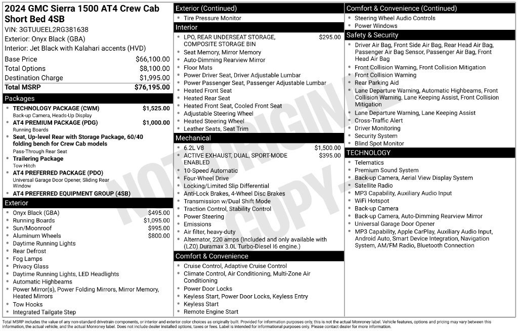 Certified 2024 GMC Sierra 1500 AT4 w/ Technology Package AWD/4WD image 4