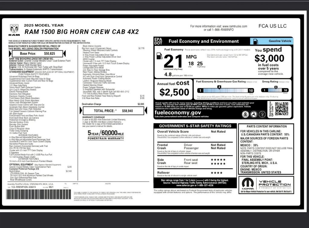Used 2025 RAM 1500 Big Horn RWD image 54