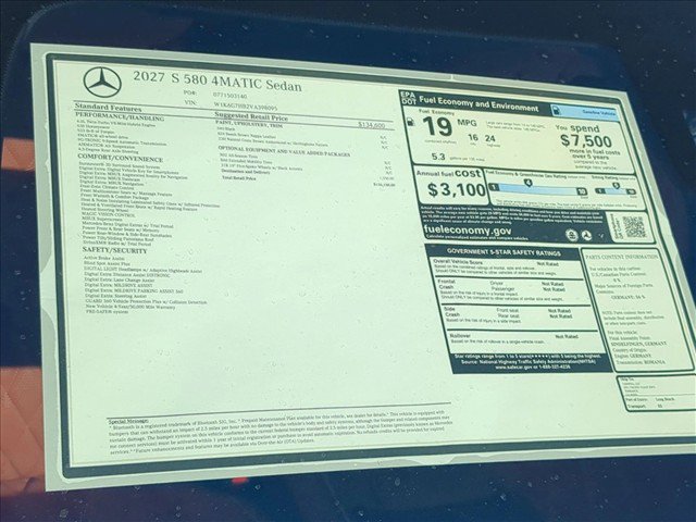New 2027 Mercedes-Benz S 580 4MATIC Sedan image 17