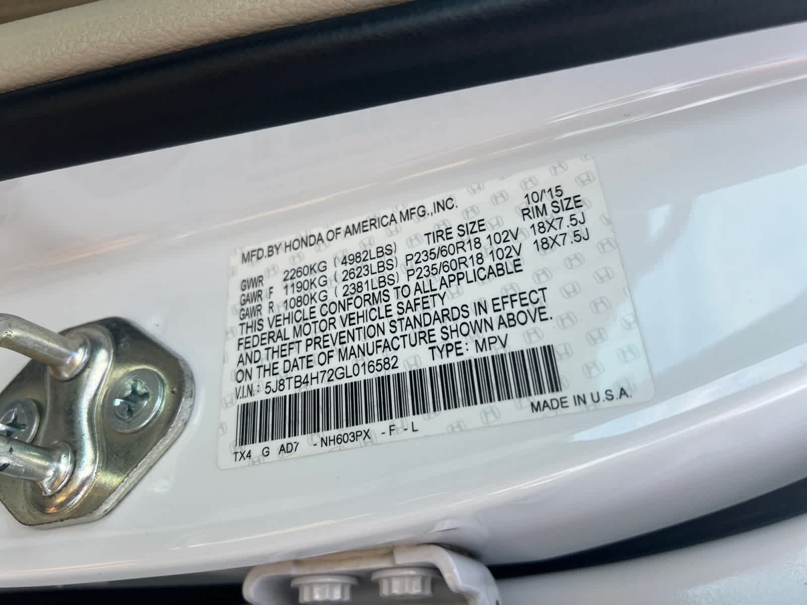 Used 2016 Acura RDX w/ Advance Package AWD/4WD image 6