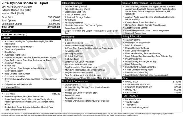 New 2026 Hyundai Sonata SEL AWD/4WD image 27