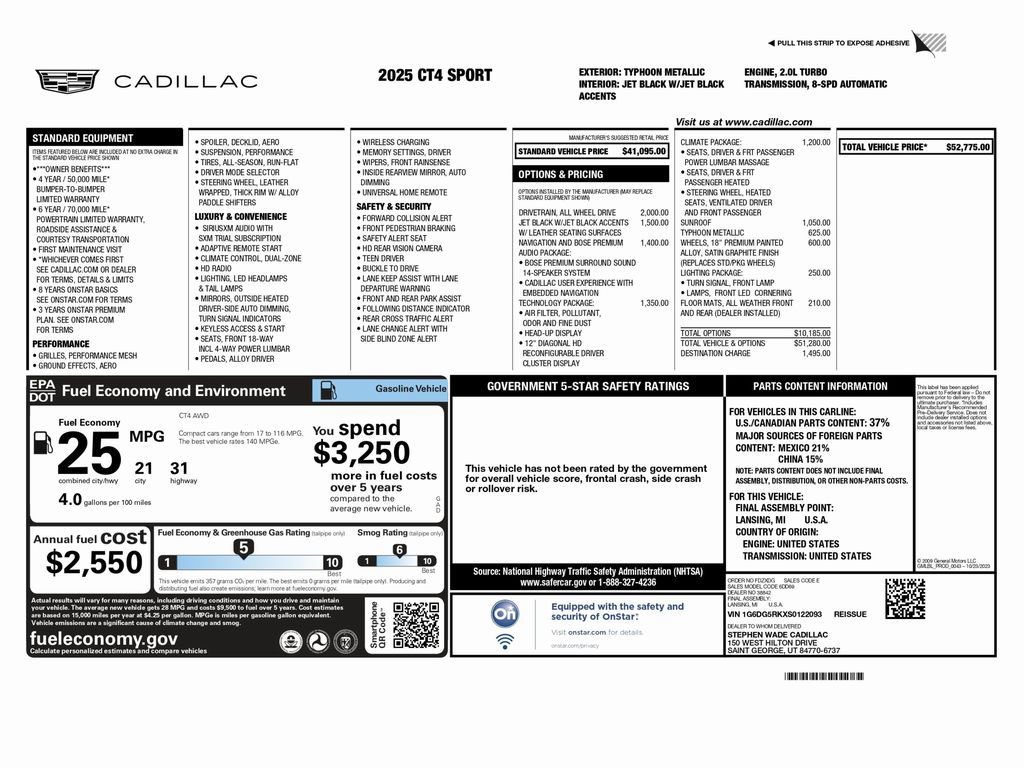 Used 2025 Cadillac CT4 Sport image 2