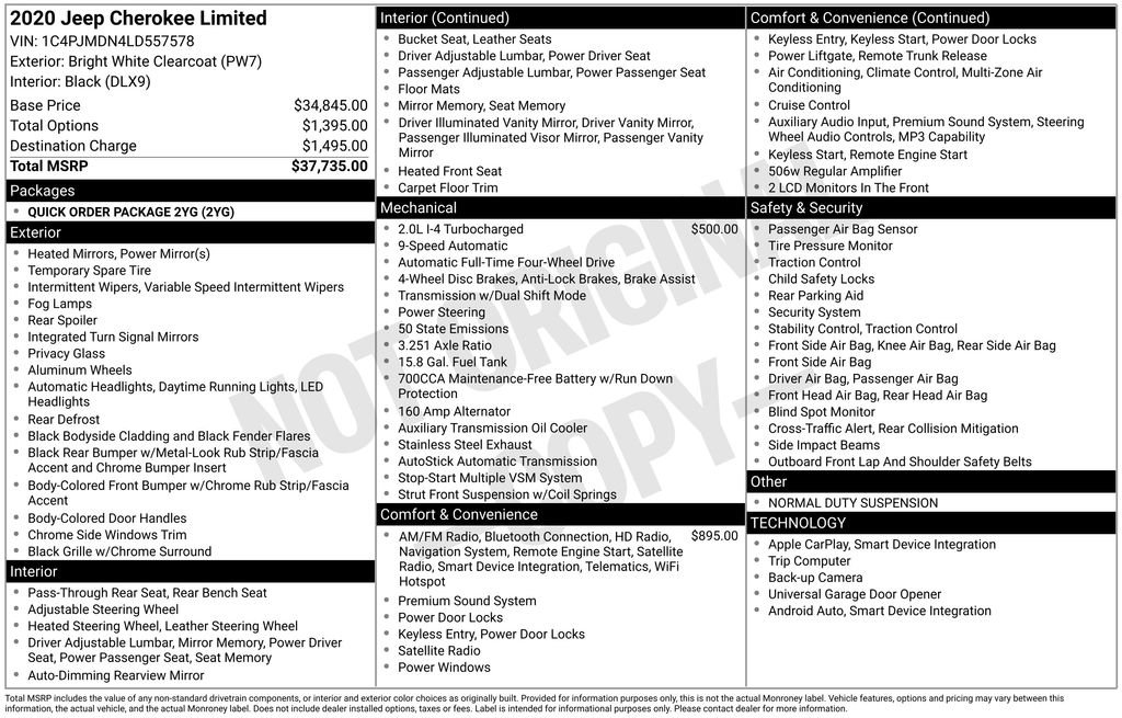 Used 2020 Jeep Cherokee Limited image 3