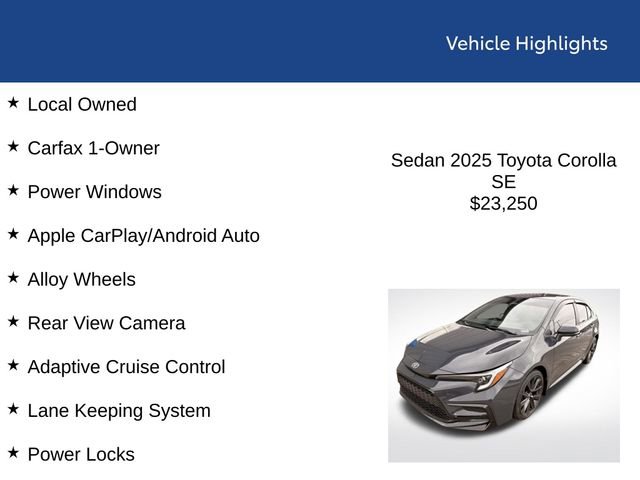Used 2025 Toyota Corolla SE image 2