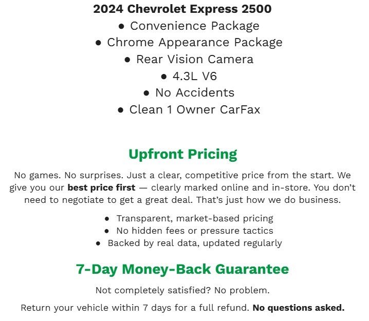 Used 2024 Chevrolet Express 2500 RWD 2500 135 w/ Driver Convenience Package image 2