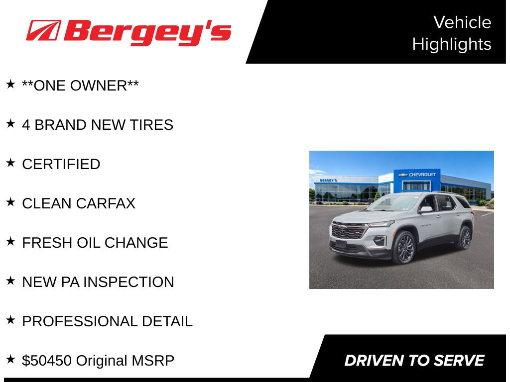 Certified 2023 Chevrolet Traverse RS w/ LPO, Floor Liner Package AWD/4WD image 4