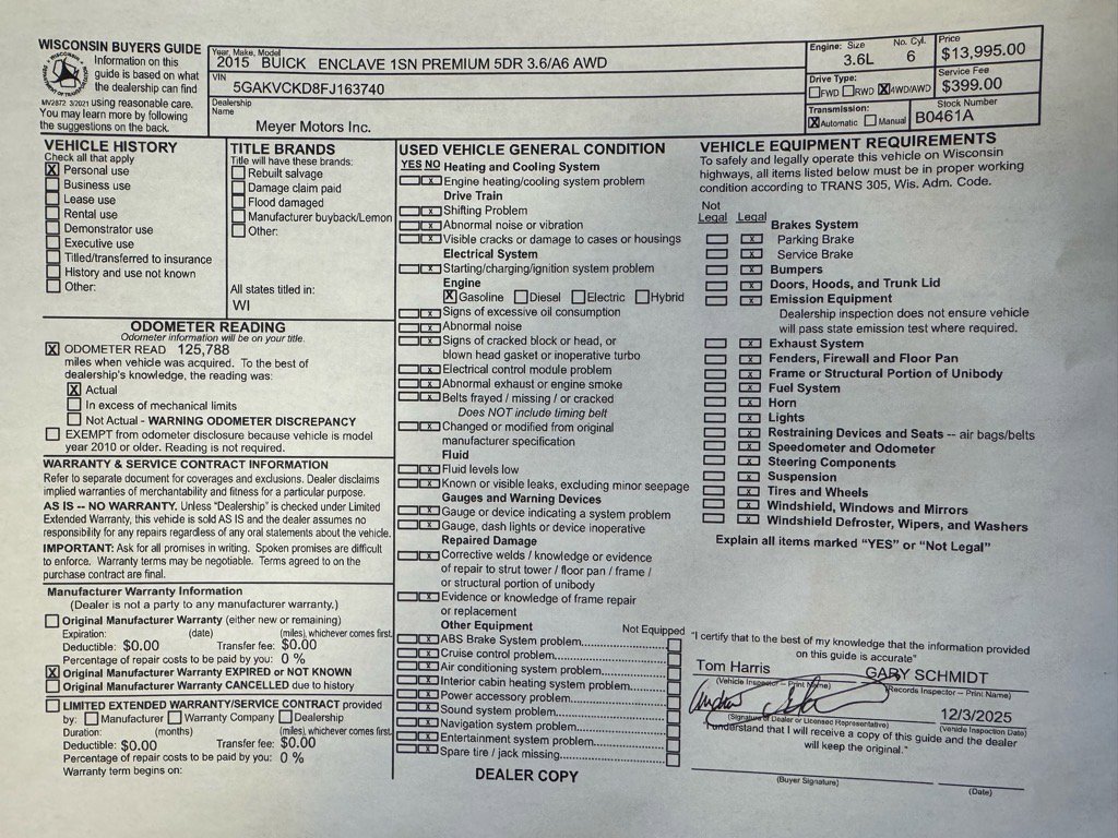 Used 2015 Buick Enclave Premium w/ Experience Buick Package image 31