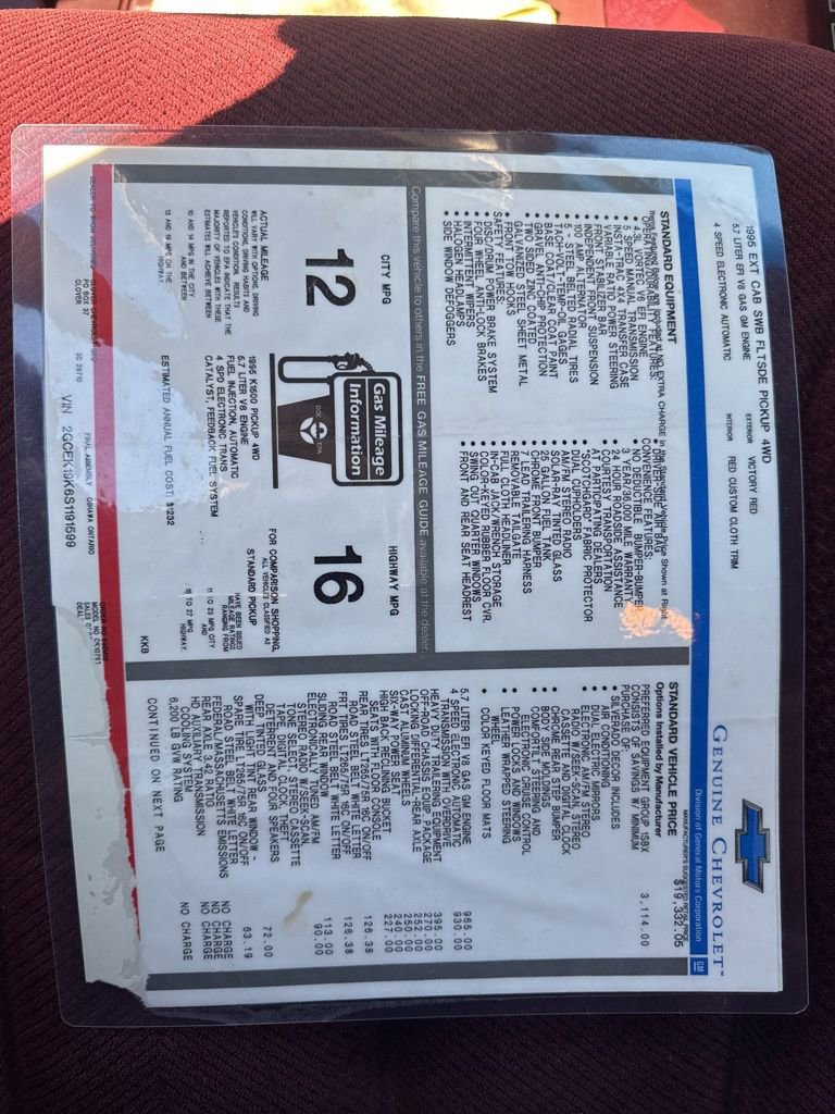 Used 1995 Chevrolet Silverado 1500 4x4 Extended Cab image 31