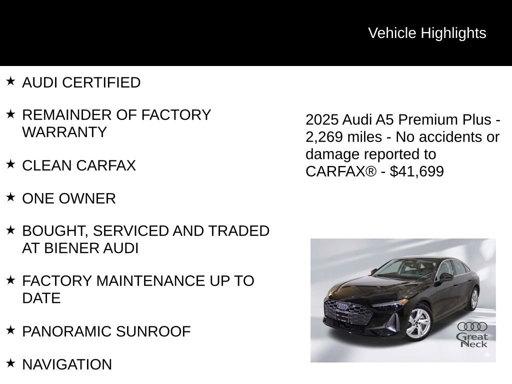 Certified 2025 Audi A5 2.0T Premium Plus w/ Premium Plus image 9