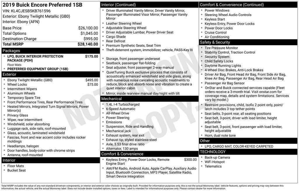 Used 2019 Buick Encore Preferred image 4