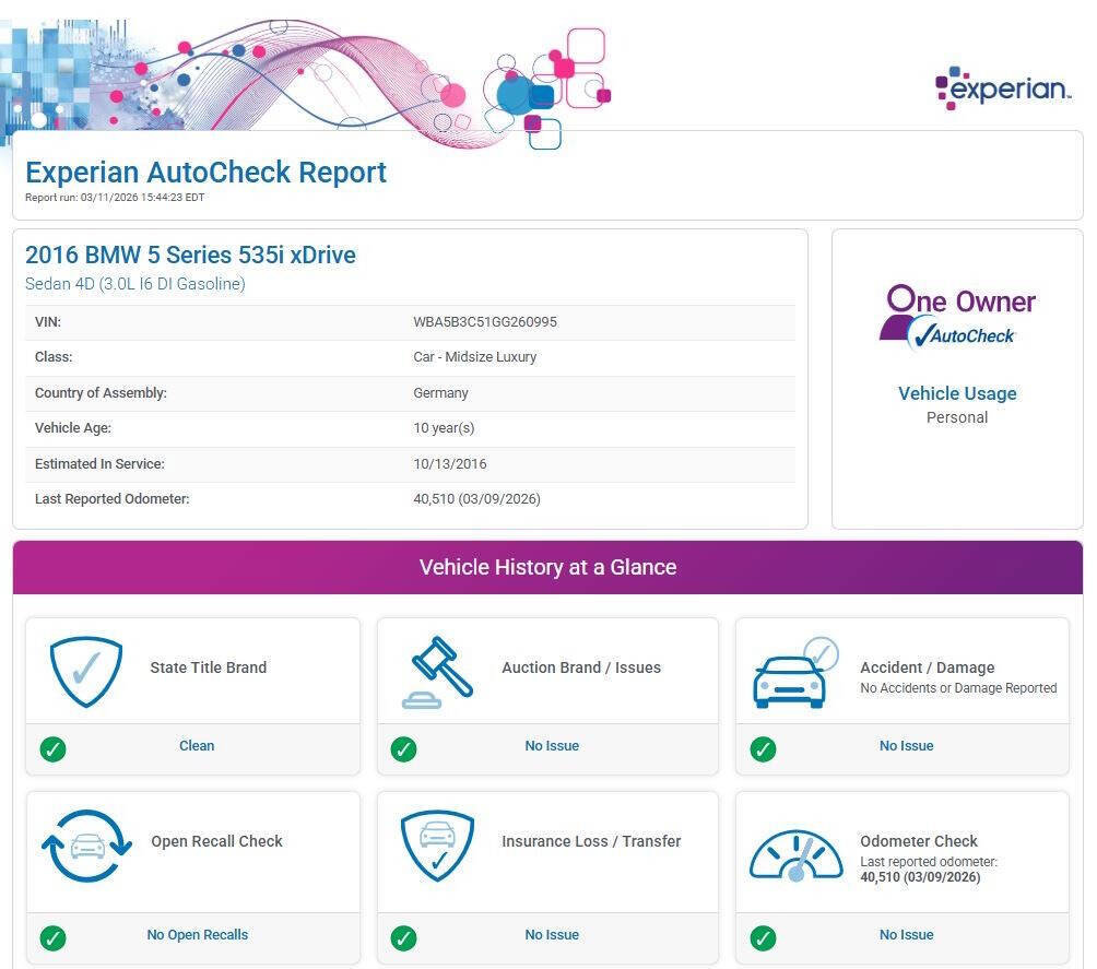 Used 2016 BMW 535i xDrive Sedan image 11
