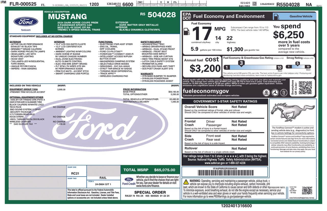 Used 2024 Ford Mustang Dark Horse RWD image 9