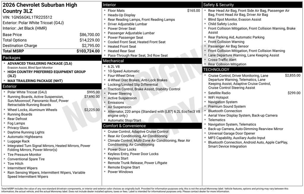 New 2026 Chevrolet Suburban High Country image 43