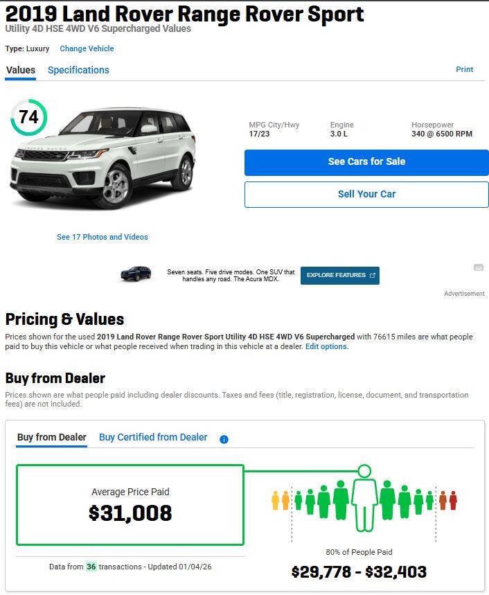 Used 2019 Land Rover Range Rover Sport HSE AWD/4WD image 15