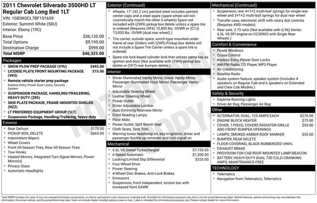 Used 2011 Chevrolet Silverado 3500 LT w/ Snow Plow Prep Package AWD/4WD image 26