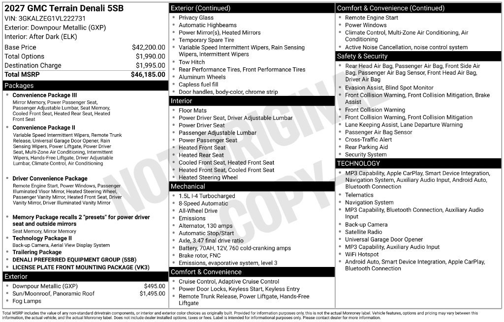 New 2027 GMC Terrain Denali AWD/4WD image 2