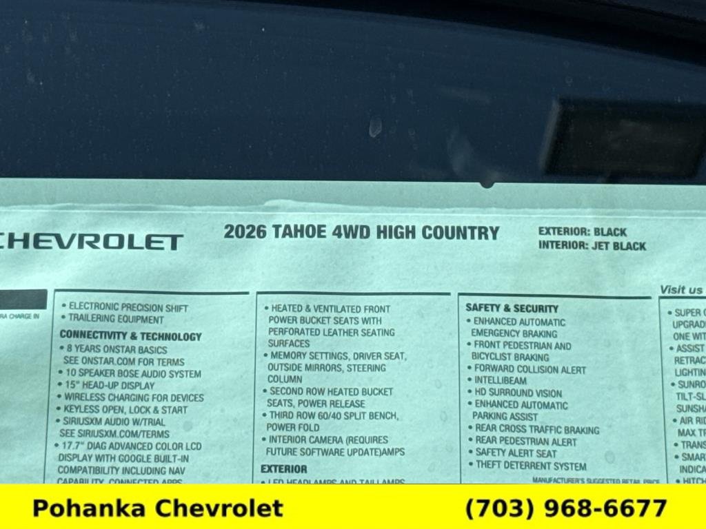New 2026 Chevrolet Tahoe High Country AWD/4WD image 28