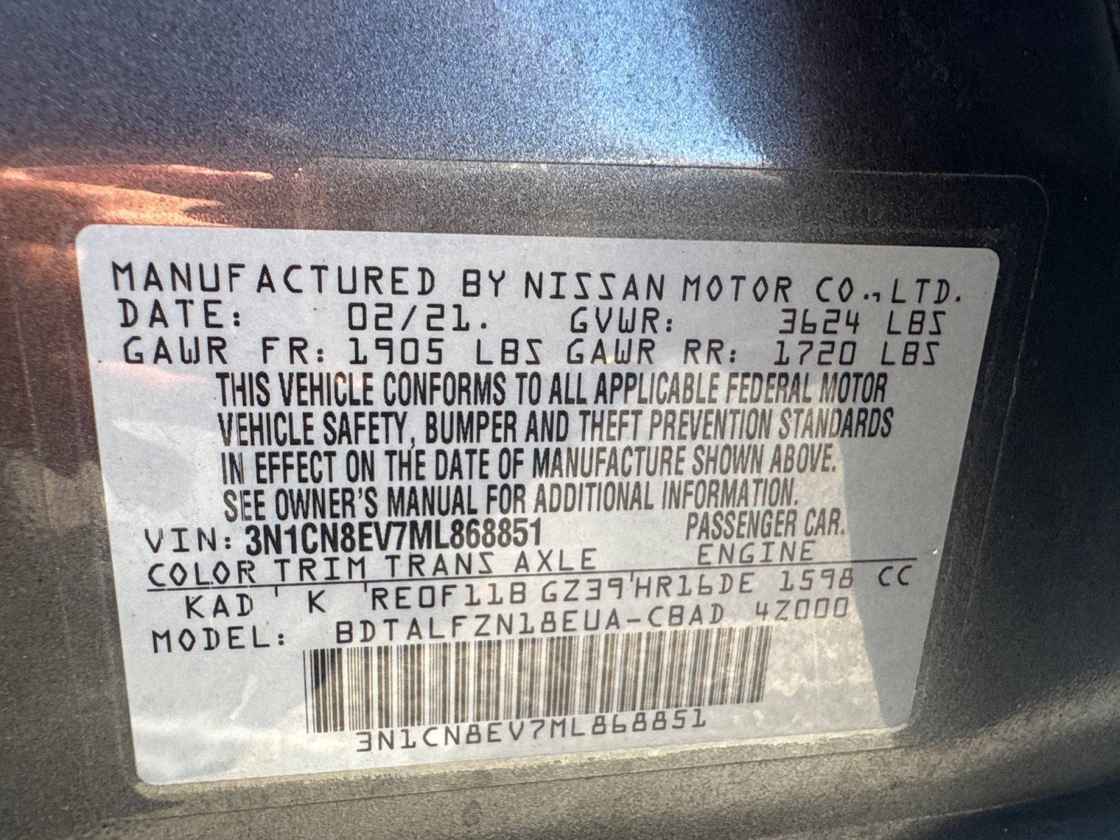 Used 2021 Nissan Versa SV FWD image 16