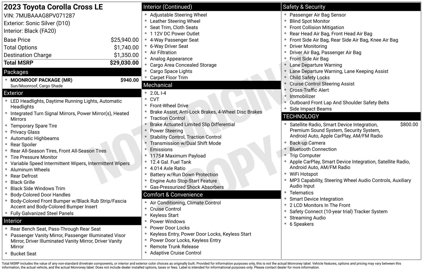 Used 2023 Toyota Corolla Cross LE w/ Moonroof Package FWD image 47