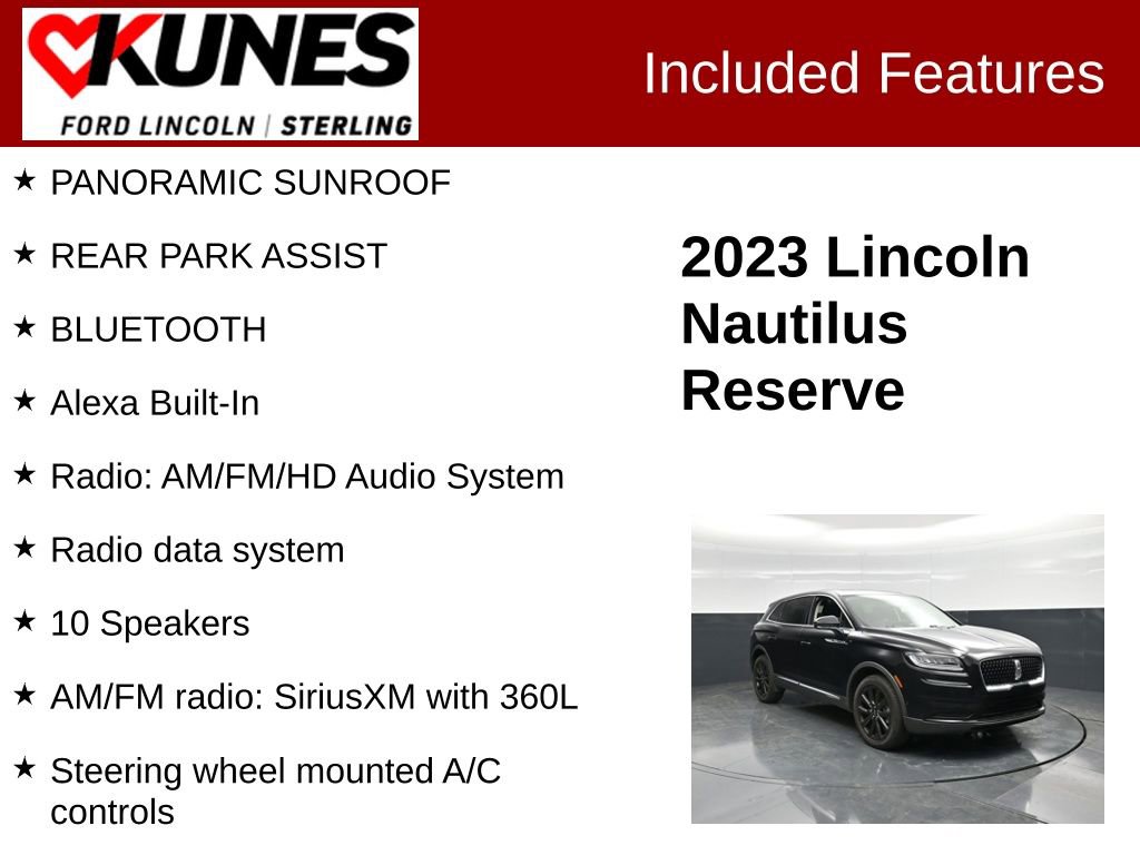 Used 2023 Lincoln Nautilus Reserve w/ Equipment Group 201A image 3