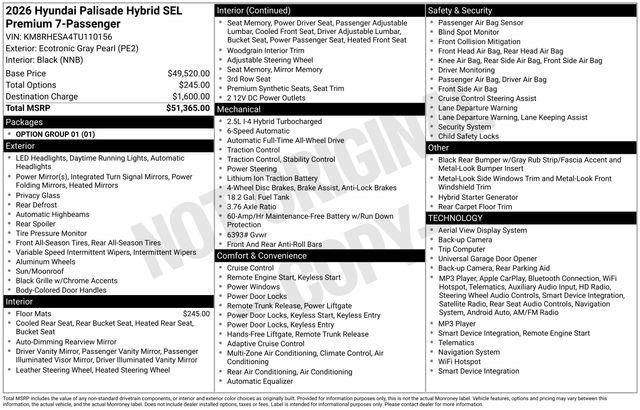 New 2026 Hyundai Palisade SEL Premium w/ Tow & Go Package AWD/4WD image 11