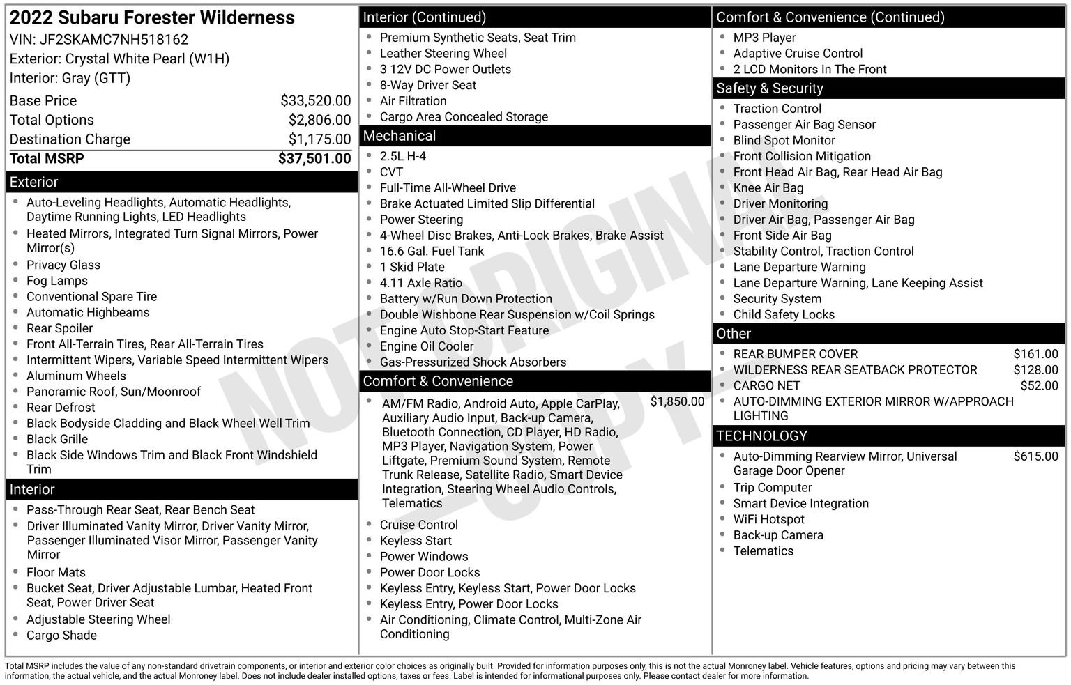 Certified 2022 Subaru Forester Wilderness AWD/4WD image 35
