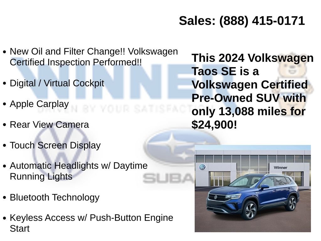 Certified 2024 Volkswagen Taos SE image 7