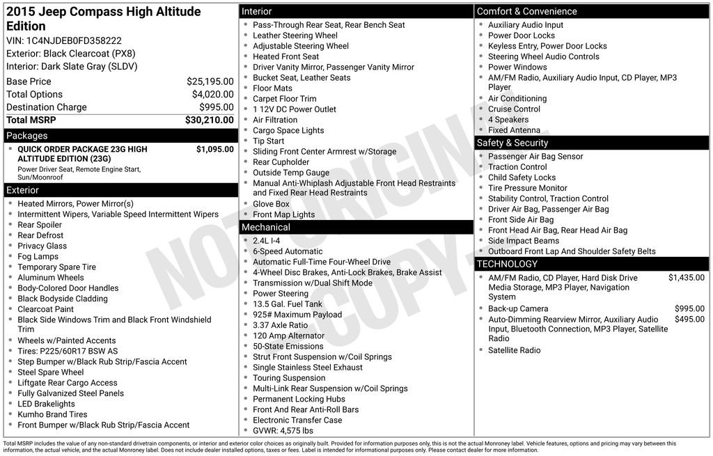 Used 2015 Jeep Compass High Altitude image 31