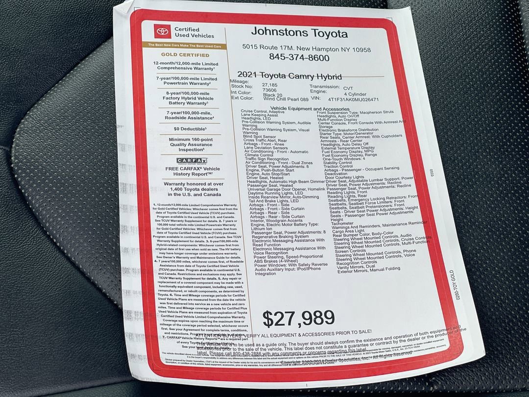 Certified 2021 Toyota Camry XLE FWD image 3